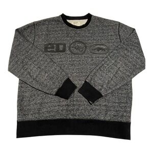 Ecko Unltd Mens XL Gray Black Vintage‎ Logo Crew Sweatshirt